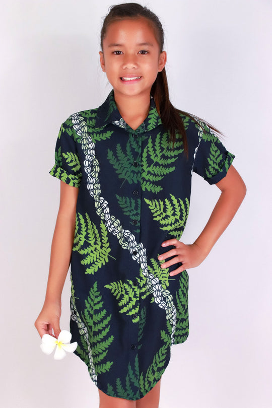 PIKAKE PALAPALAI BUTTON DOWN DRESS | KIDS SIZE 4-6X