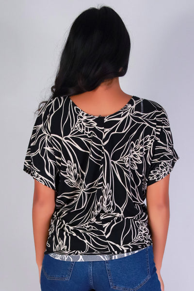 Jeans Warehouse Hawaii - SS PRINT - OUTLINE IN BLOOM DOLMAN TOP | By PAPERMOON/ B_ENVIED