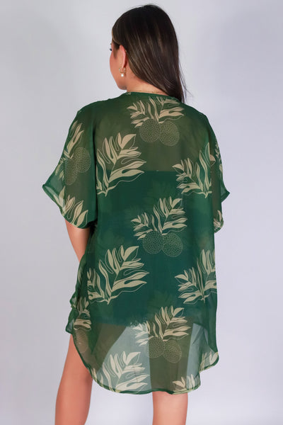 Jeans Warehouse Hawaii - S/S PRINT WOVEN DRESSY TOPS - ULU CHIFFON CARDIGAN | By LUZ