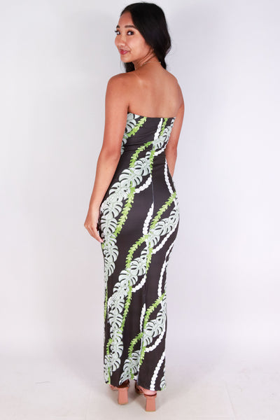 Jeans Warehouse Hawaii - TUBE LONG PRINT DRESSES - MONSTERA PIKAKE TUBE DRESS | By LUZ