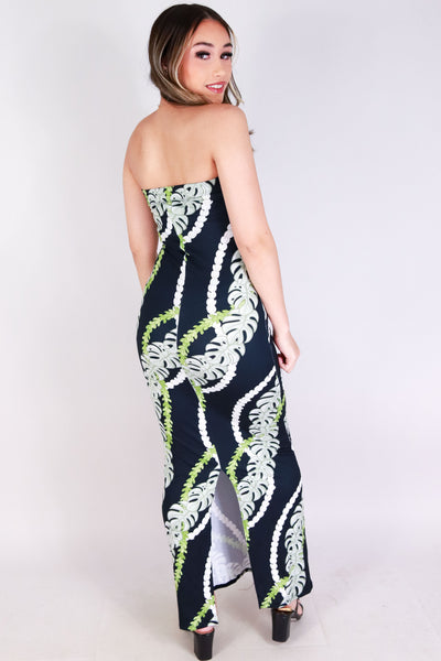 Jeans Warehouse Hawaii - TUBE LONG PRINT DRESSES - MONSTERA PIKAKE TUBE DRESS | By LUZ