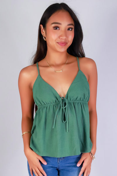 Jeans Warehouse Hawaii - TANK SOLID WOVEN CASUAL TOPS - LOVELY FLUTTER BABYDOLL TOP | By PAPERMOON/ B_ENVIED