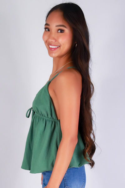 Jeans Warehouse Hawaii - TANK SOLID WOVEN CASUAL TOPS - LOVELY FLUTTER BABYDOLL TOP | By PAPERMOON/ B_ENVIED