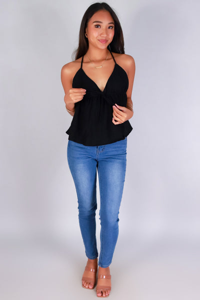 Jeans Warehouse Hawaii - TANK SOLID WOVEN CASUAL TOPS - LOVELY FLUTTER BABYDOLL TOP | By PAPERMOON/ B_ENVIED