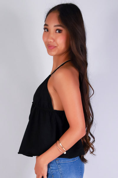 Jeans Warehouse Hawaii - TANK SOLID WOVEN CASUAL TOPS - LOVELY FLUTTER BABYDOLL TOP | By PAPERMOON/ B_ENVIED