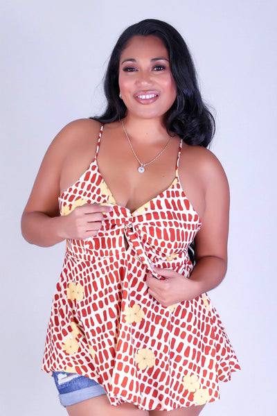 PUAKENIKENI MITER SHELL TIE FRONT TOP