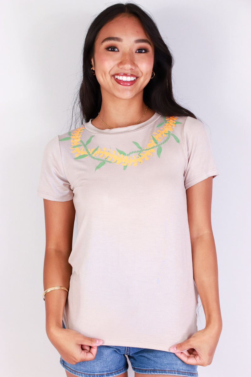 Jeans Warehouse Hawaii - S/S SCREEN - PUAKENIKENI & TI LEAF TEE | By LUZ