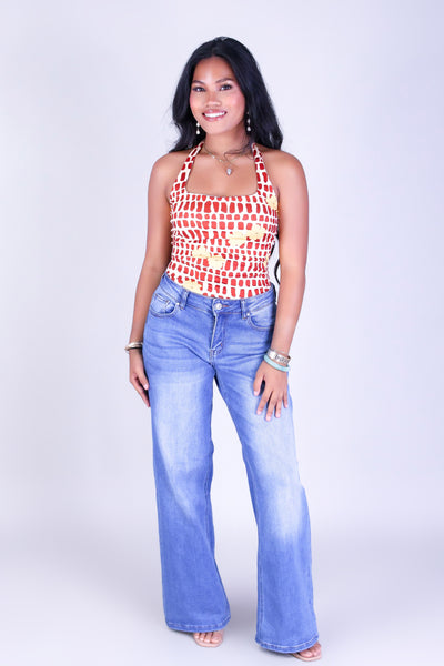 PUAKENIKENI MITER SHELL HALTER TOP