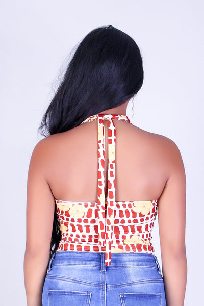 PUAKENIKENI MITER SHELL HALTER TOP