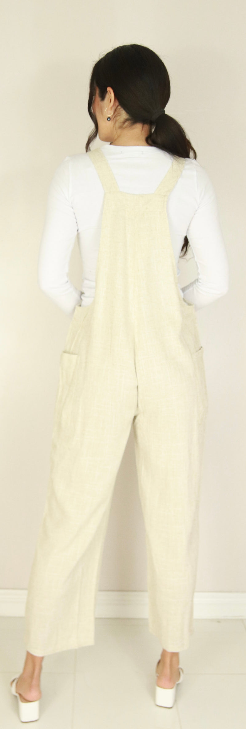 Jeans Warehouse Hawaii - SOLID JUMPERS - TIE STRAP LINEN JUMPSUIT | By VERY J