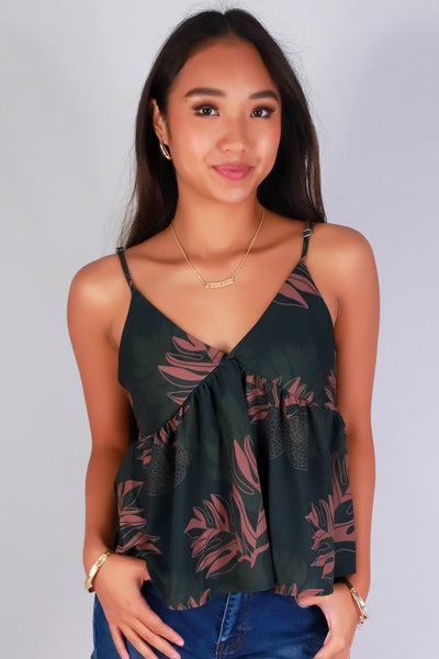 Jeans Warehouse Hawaii - TANK PRINT WOVEN DRESSY TOPS - ULU BABYDOLL TOP | By LUZ