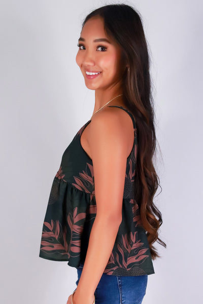 Jeans Warehouse Hawaii - TANK PRINT WOVEN DRESSY TOPS - ULU BABYDOLL TOP | By LUZ