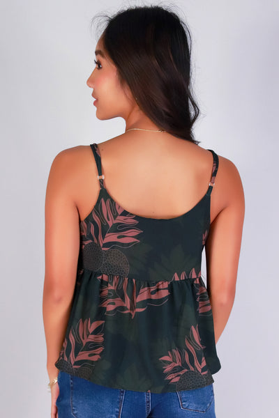 Jeans Warehouse Hawaii - TANK PRINT WOVEN DRESSY TOPS - ULU BABYDOLL TOP | By LUZ