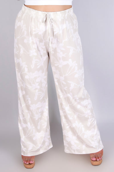 Jeans Warehouse Hawaii - PLUS Knit Pants - PLUMERIA TREE PANTS | By LUZ