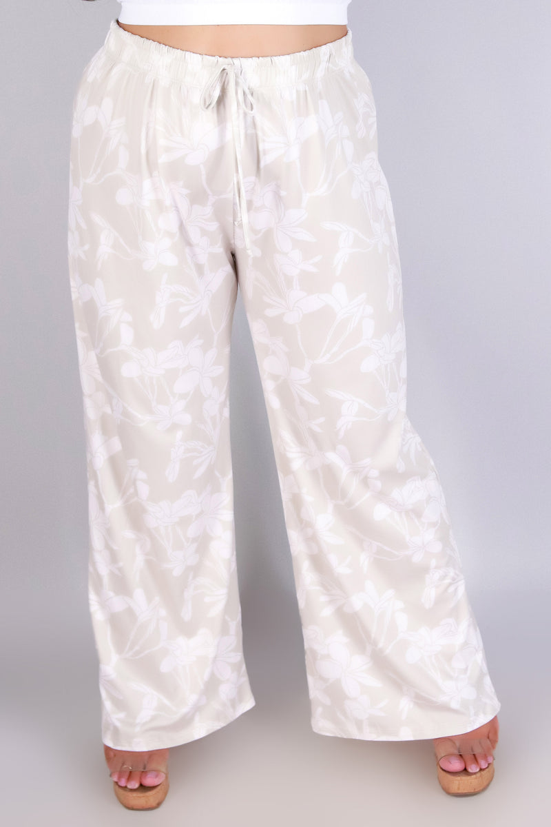 Jeans Warehouse Hawaii - PLUS Knit Pants - PLUMERIA TREE PANTS | By LUZ
