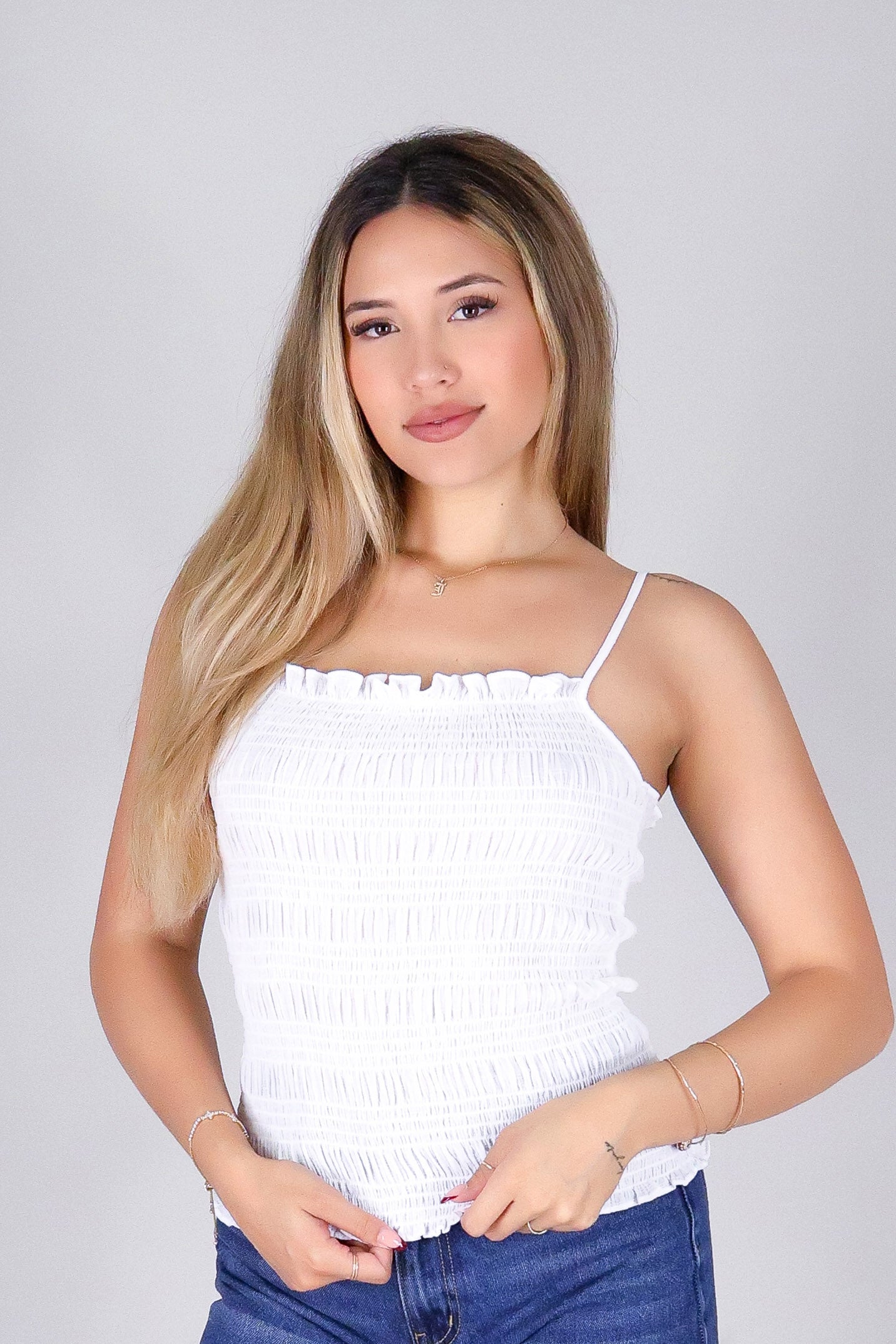 HONEY DROP SMOCKED TOP