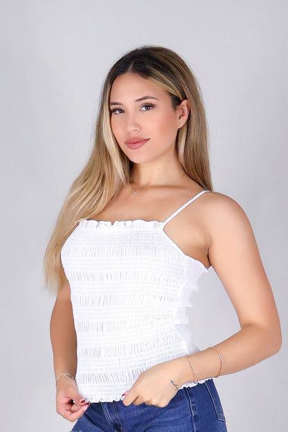 HONEY DROP SMOCKED TOP