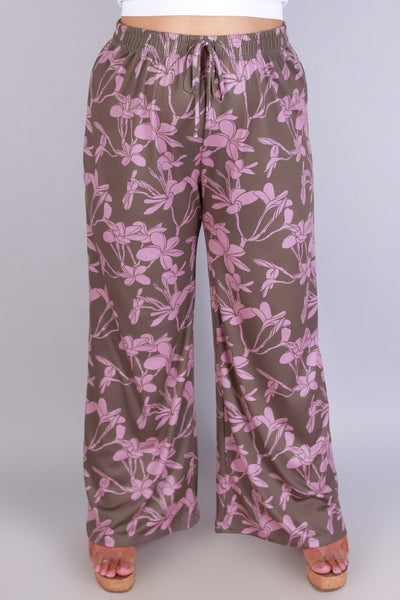 Jeans Warehouse Hawaii - PLUS Knit Pants - PLUMERIA TREE PANTS | By LUZ