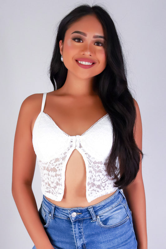 Jeans Warehouse Hawaii - SL CASUAL SOLID - LACE ESCAPE FLYAWAY TOP | By CRESCITA APPAREL/SHINE I