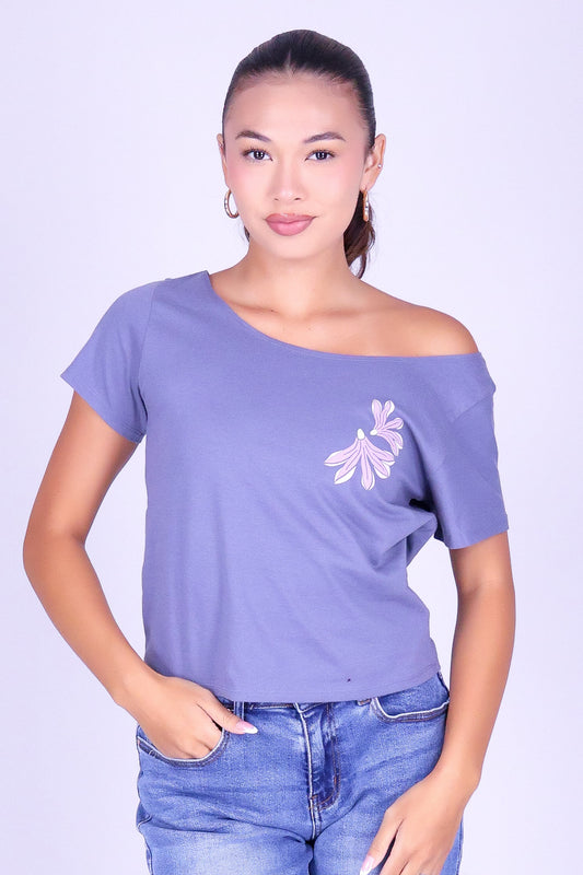 NAUPAKA OFF SHOULDER TEE