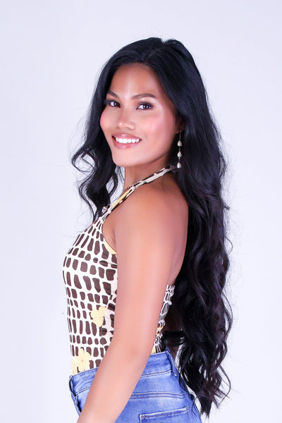 PUAKENIKENI MITER SHELL HALTER TOP