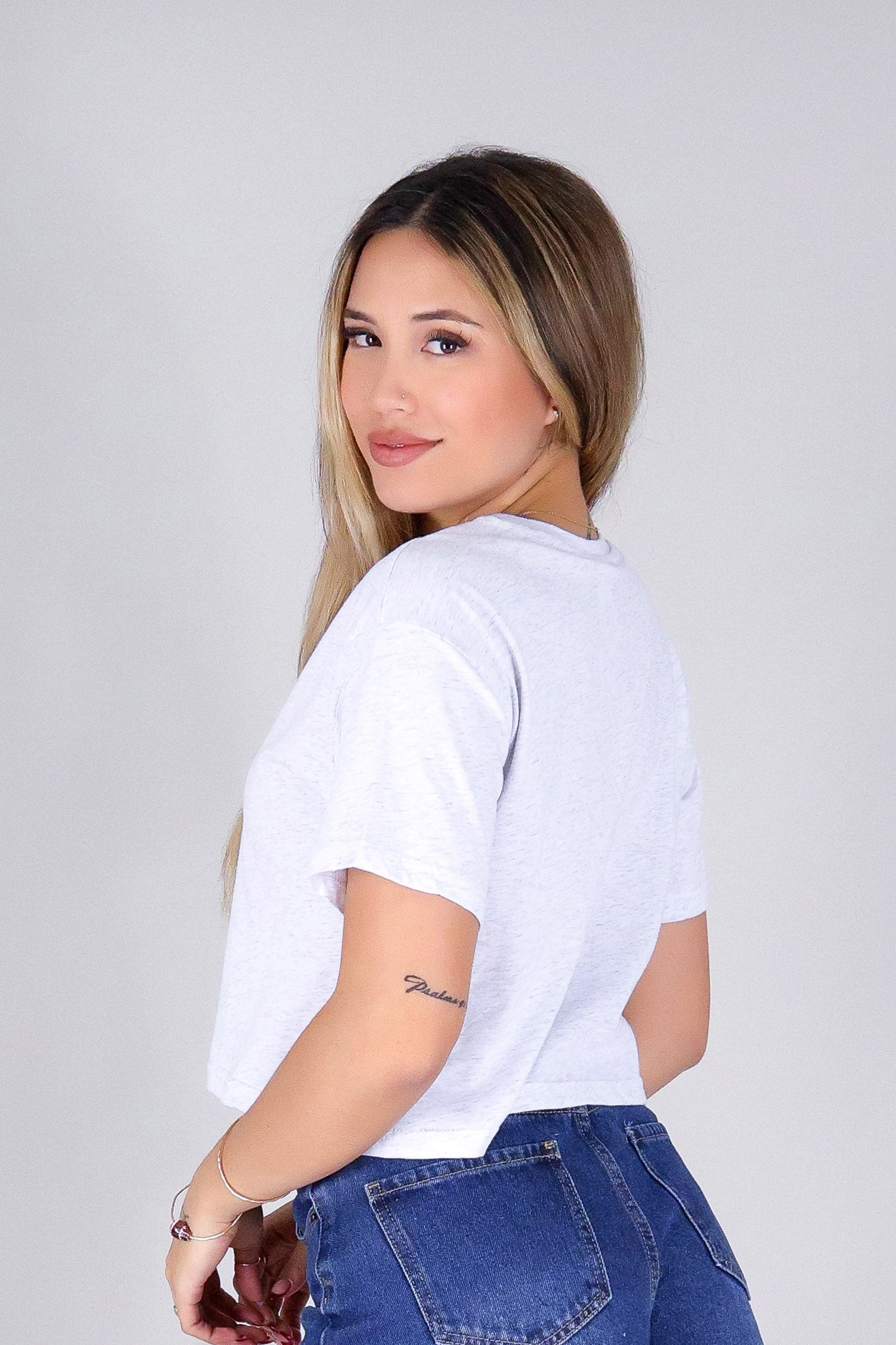 ALL FOR ME CROP OVERSIZED TEE