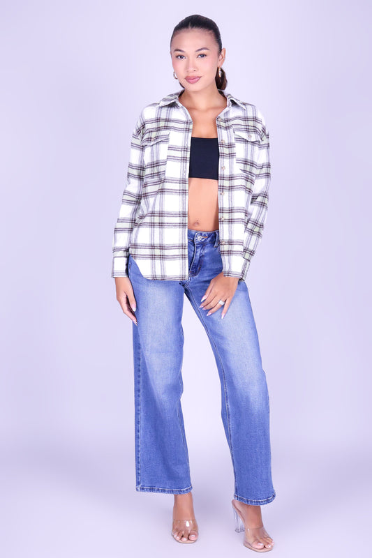 ROUGH CUT PLAID TOP