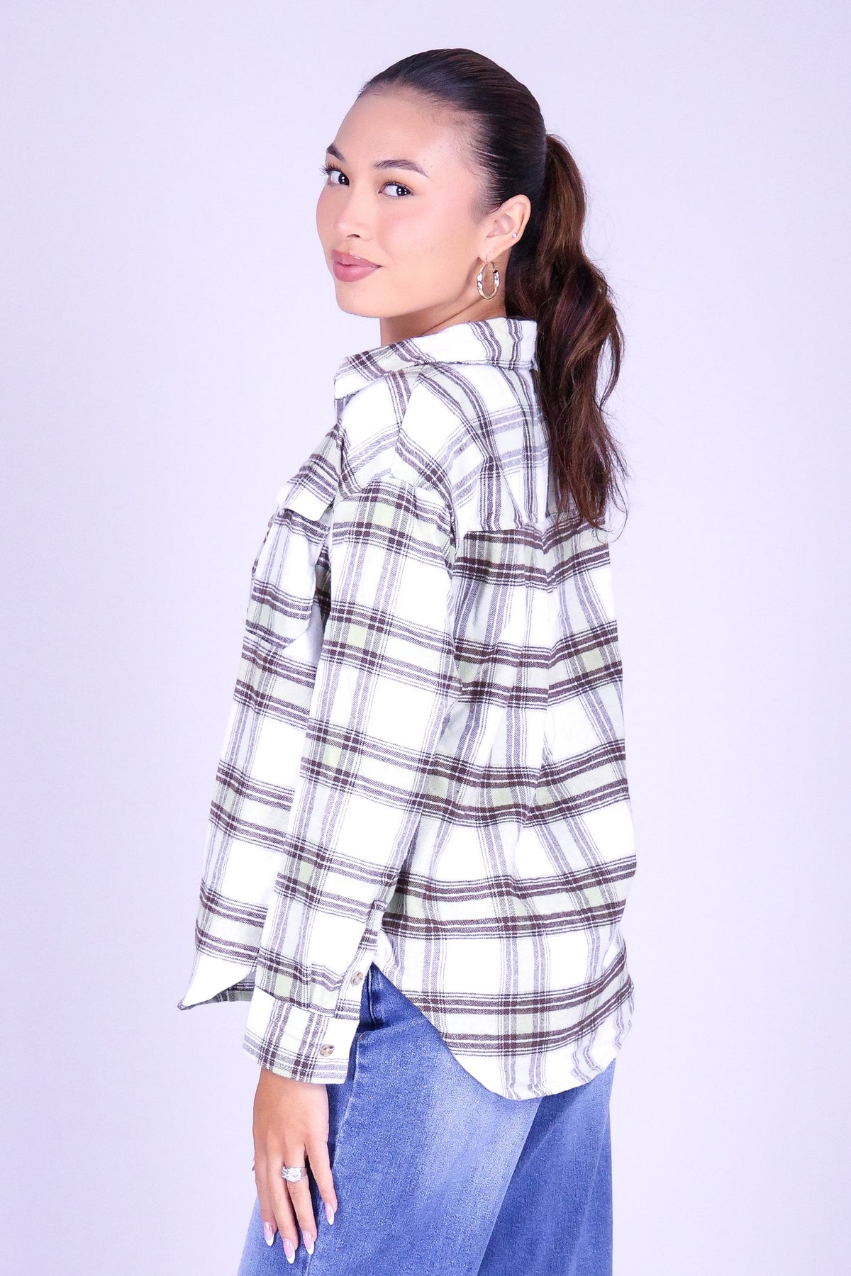 ROUGH CUT PLAID TOP