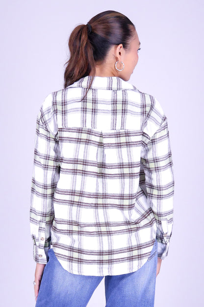 ROUGH CUT PLAID TOP