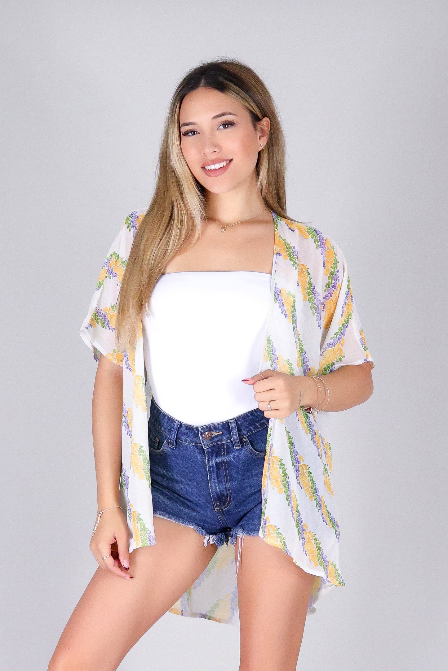 TWISTED LEI CHIFFON CARDIGAN
