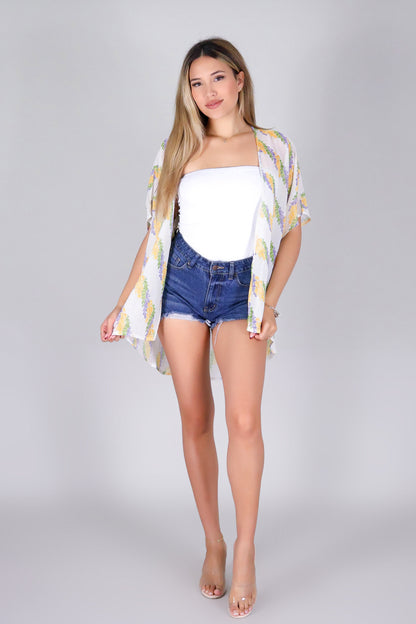 TWISTED LEI CHIFFON CARDIGAN