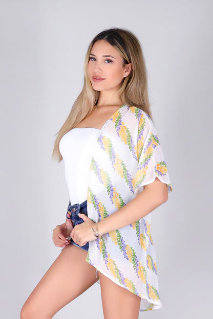 TWISTED LEI CHIFFON CARDIGAN