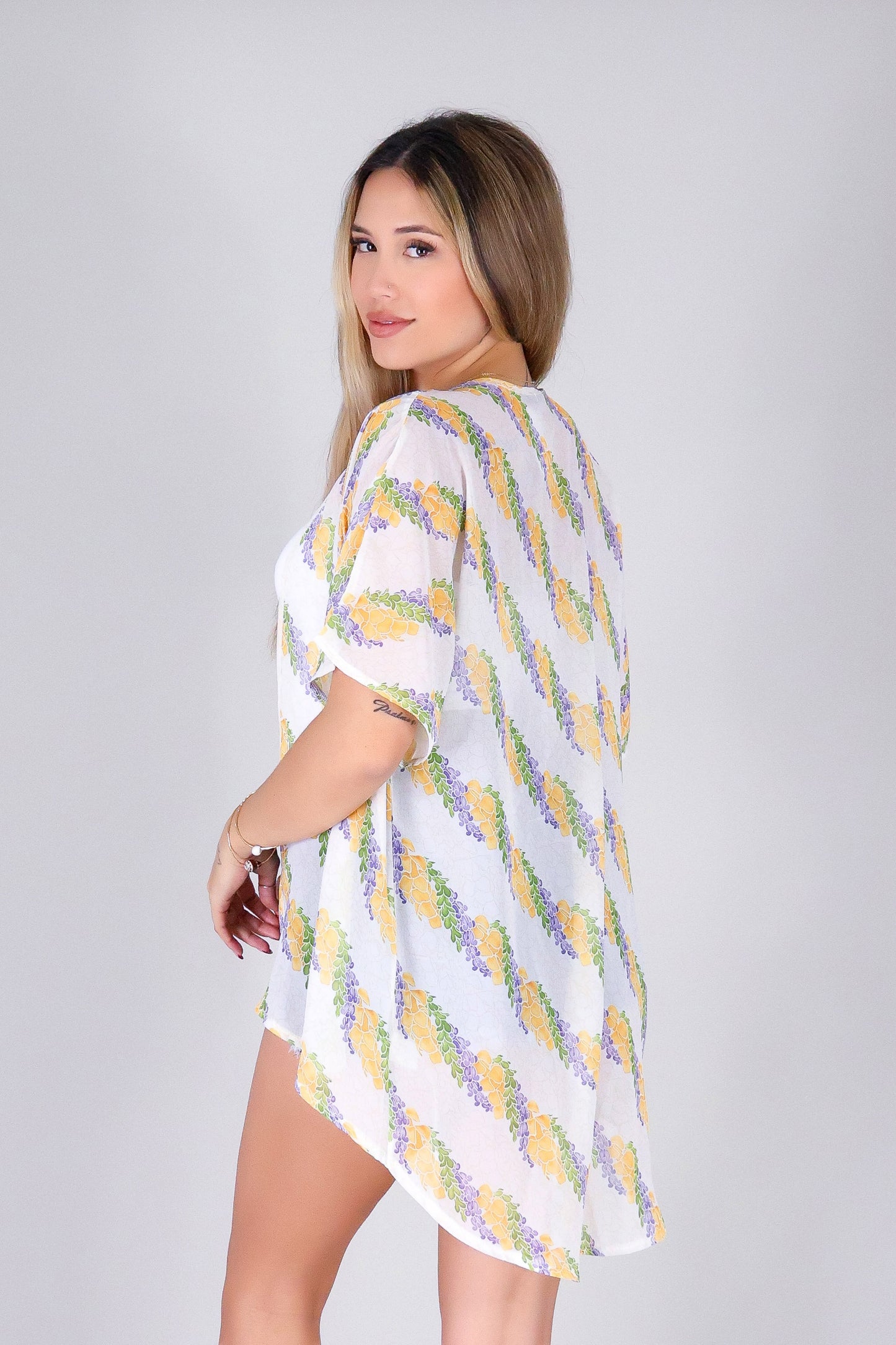 TWISTED LEI CHIFFON CARDIGAN