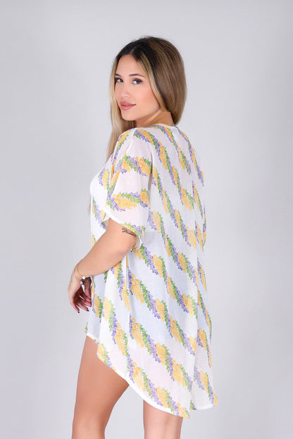 TWISTED LEI CHIFFON CARDIGAN