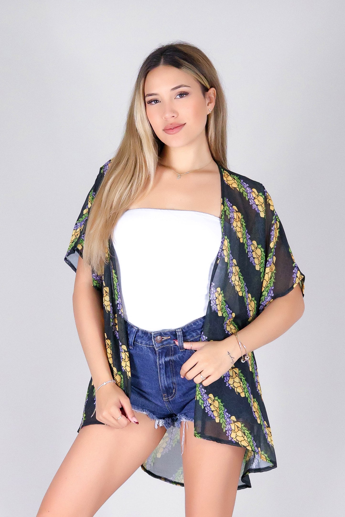 TWISTED LEI CHIFFON CARDIGAN