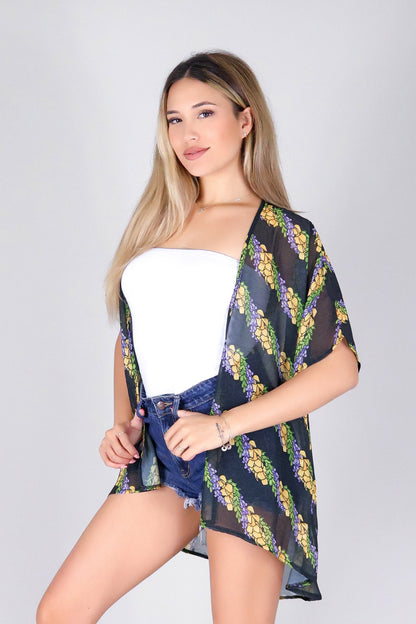 TWISTED LEI CHIFFON CARDIGAN