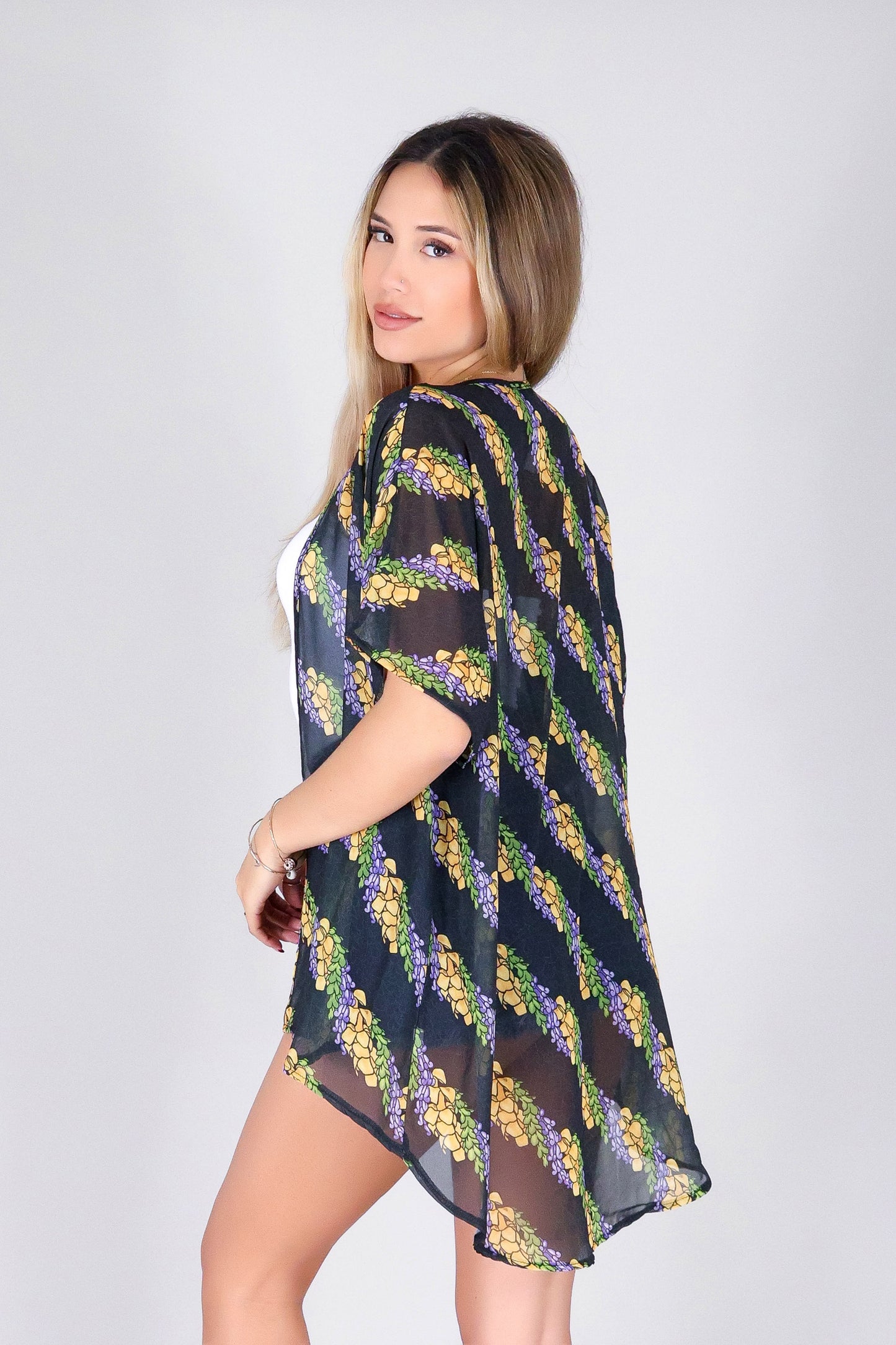 TWISTED LEI CHIFFON CARDIGAN