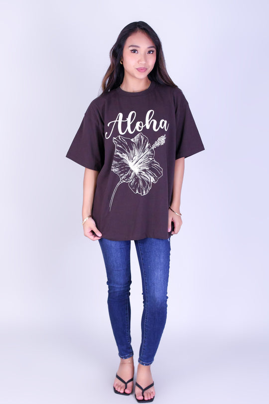 ALOHA HIBISCUS OVERSIZED TEE