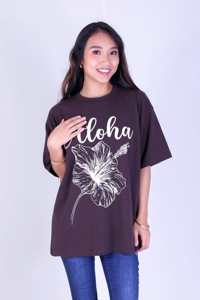 ALOHA HIBISCUS OVERSIZED TEE