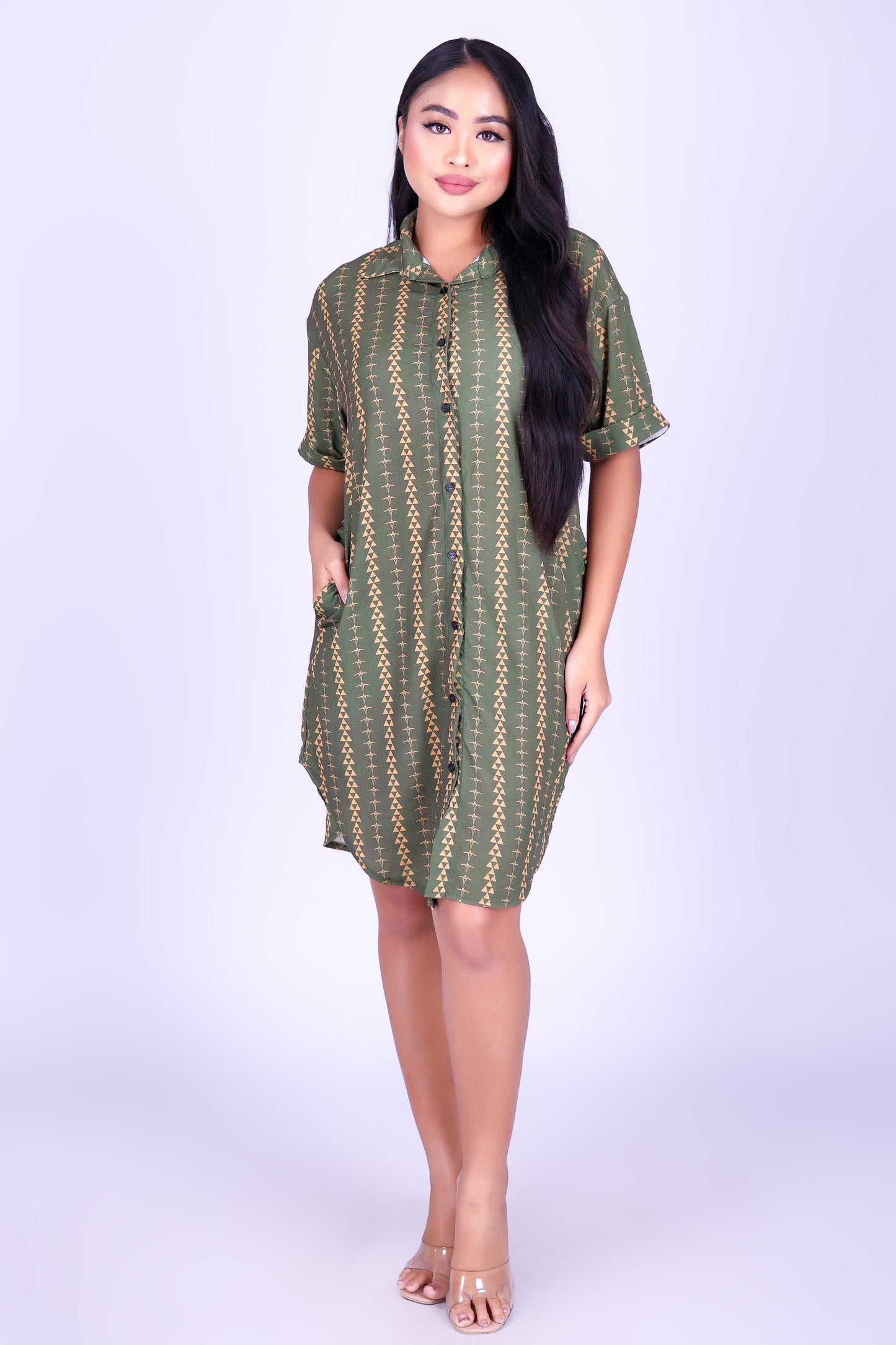 OHE KAPALA BUTTON DOWN DRESS