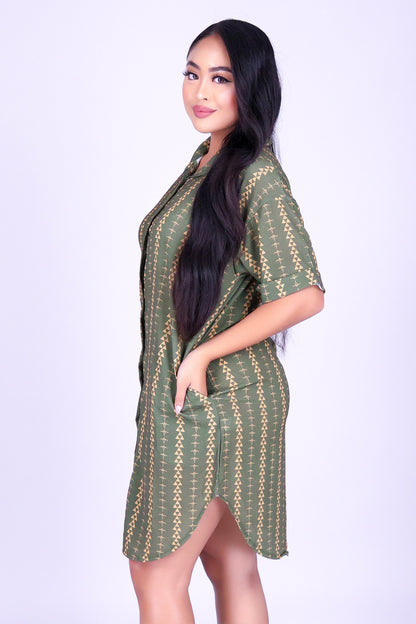 OHE KAPALA BUTTON DOWN DRESS