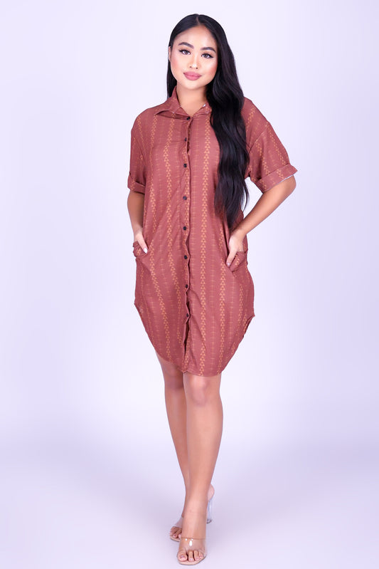 OHE KAPALA BUTTON DOWN DRESS
