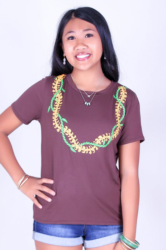 PUAKENIKENI TI LEAF LEI TEE | KIDS SIZES 2-16