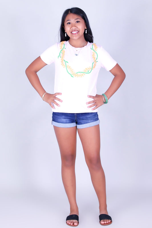 PUAKENIKENI TI LEAF LEI TEE | KIDS SIZES 2-16