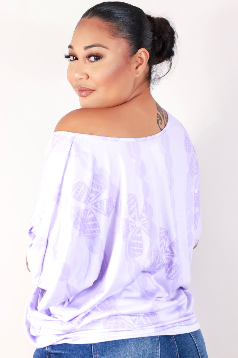 Jeans Warehouse Hawaii - PLUS PRINTED S/S - PUPU HINUHINU DOLMAN TOP | By LUZ