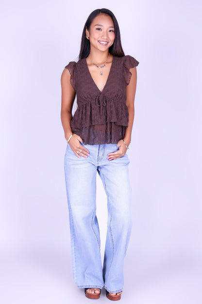 BEFORE DAWN LACE BABYDOLL TOP