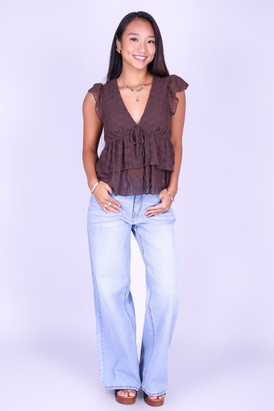 BEFORE DAWN LACE BABYDOLL TOP