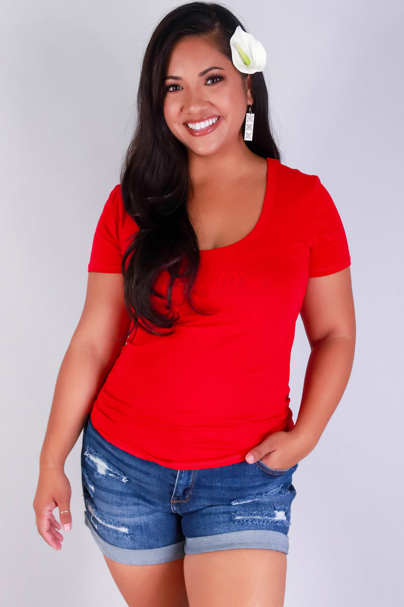 Jeans Warehouse Hawaii - PLUS BASIC V NECK TEES - EVERYDAY DARLING TEE | By CRESCITA APPAREL/SHINE I