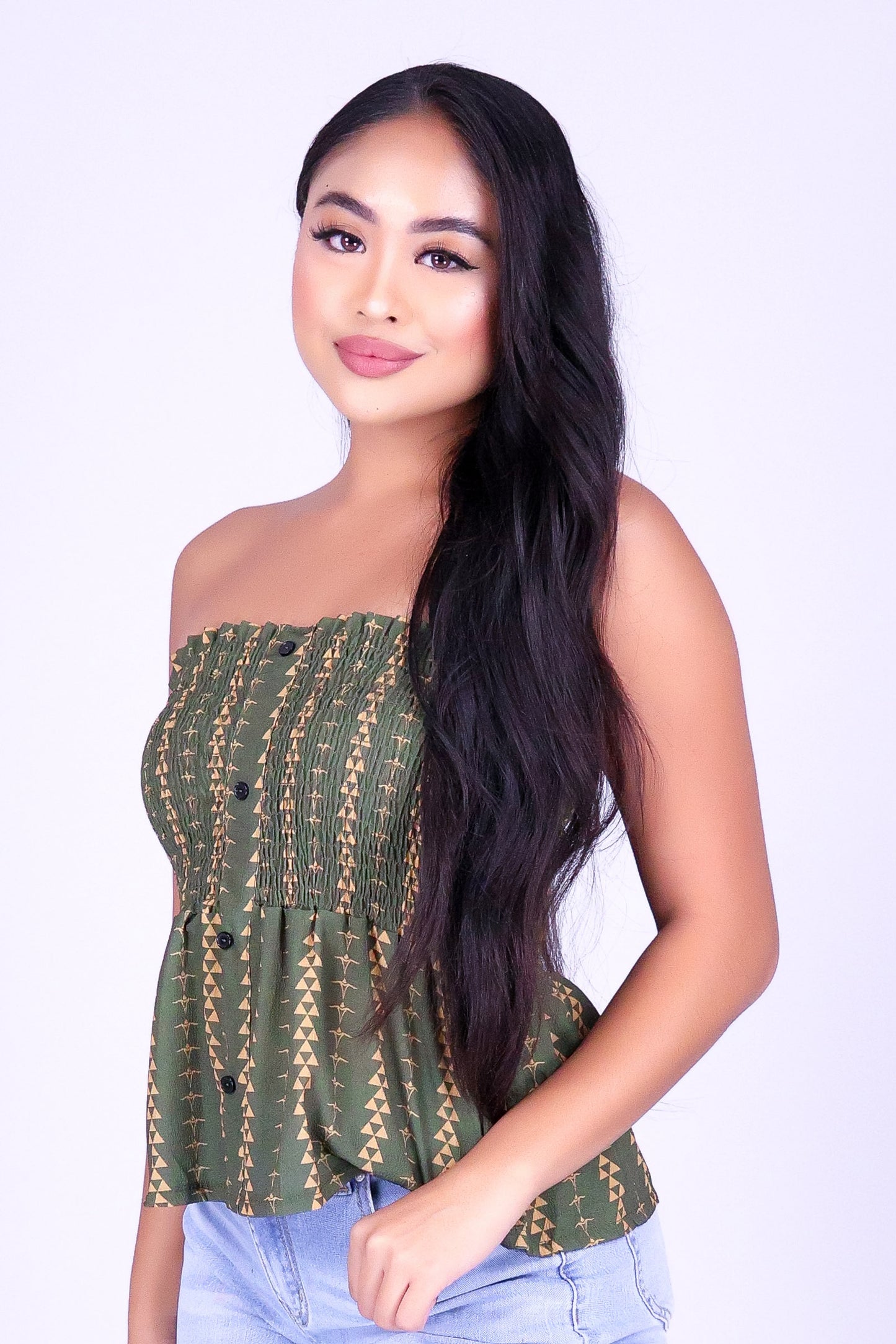 OHE KAPALA SMOCKED TUBE TOP