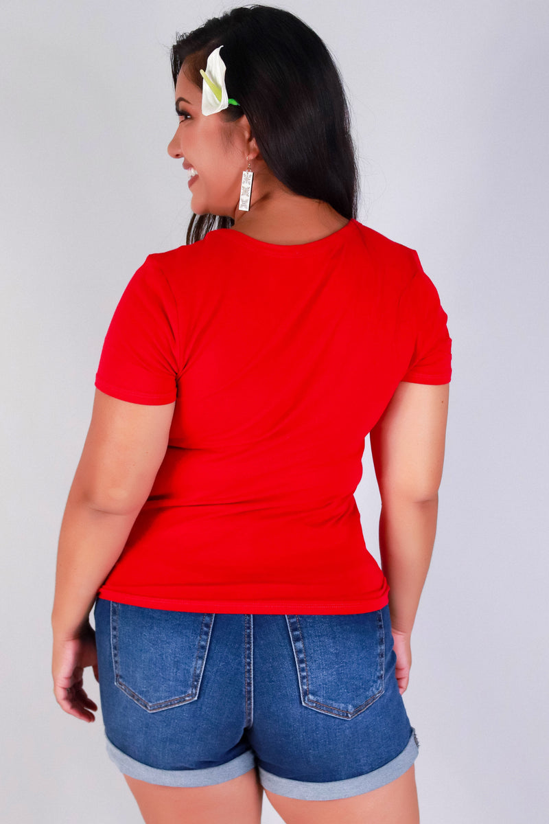 Jeans Warehouse Hawaii - PLUS BASIC V NECK TEES - EVERYDAY DARLING TEE | By CRESCITA APPAREL/SHINE I
